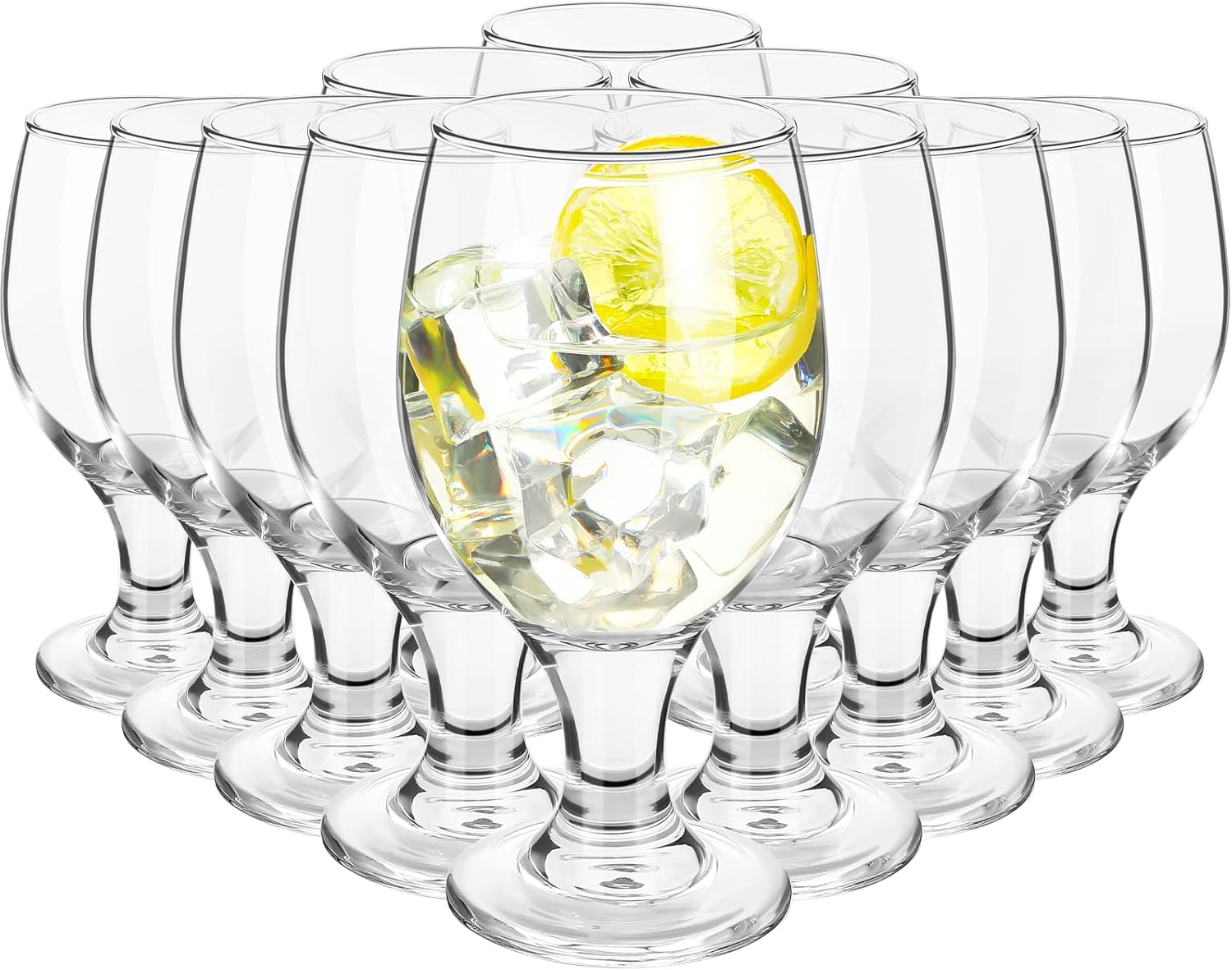 Wine Beer Images - 12 Crystal Stemmed Water Glasses 13.5
