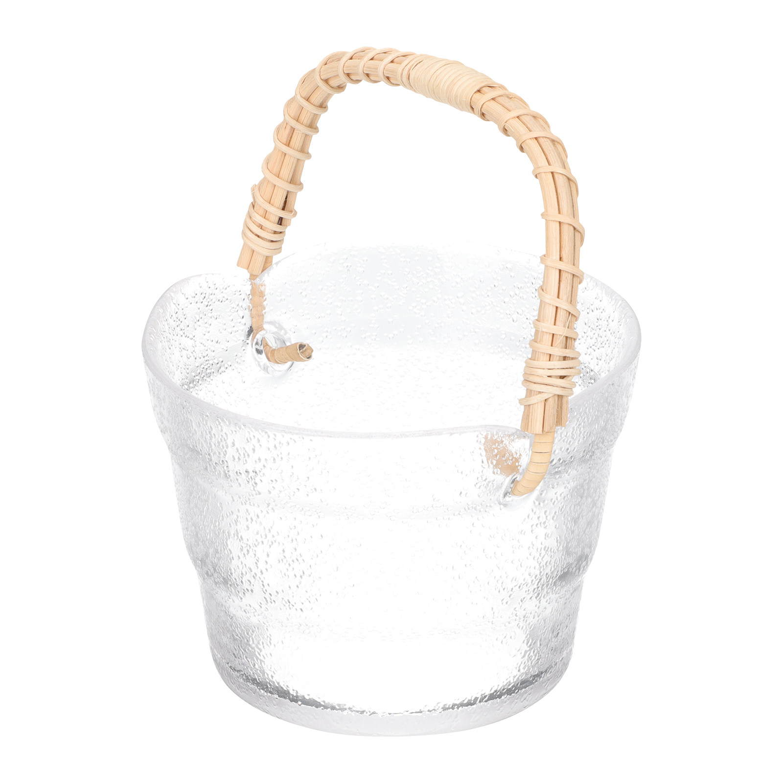 Wine Beer Restaurant - Glass and Rattan Handheld Ice Bucket