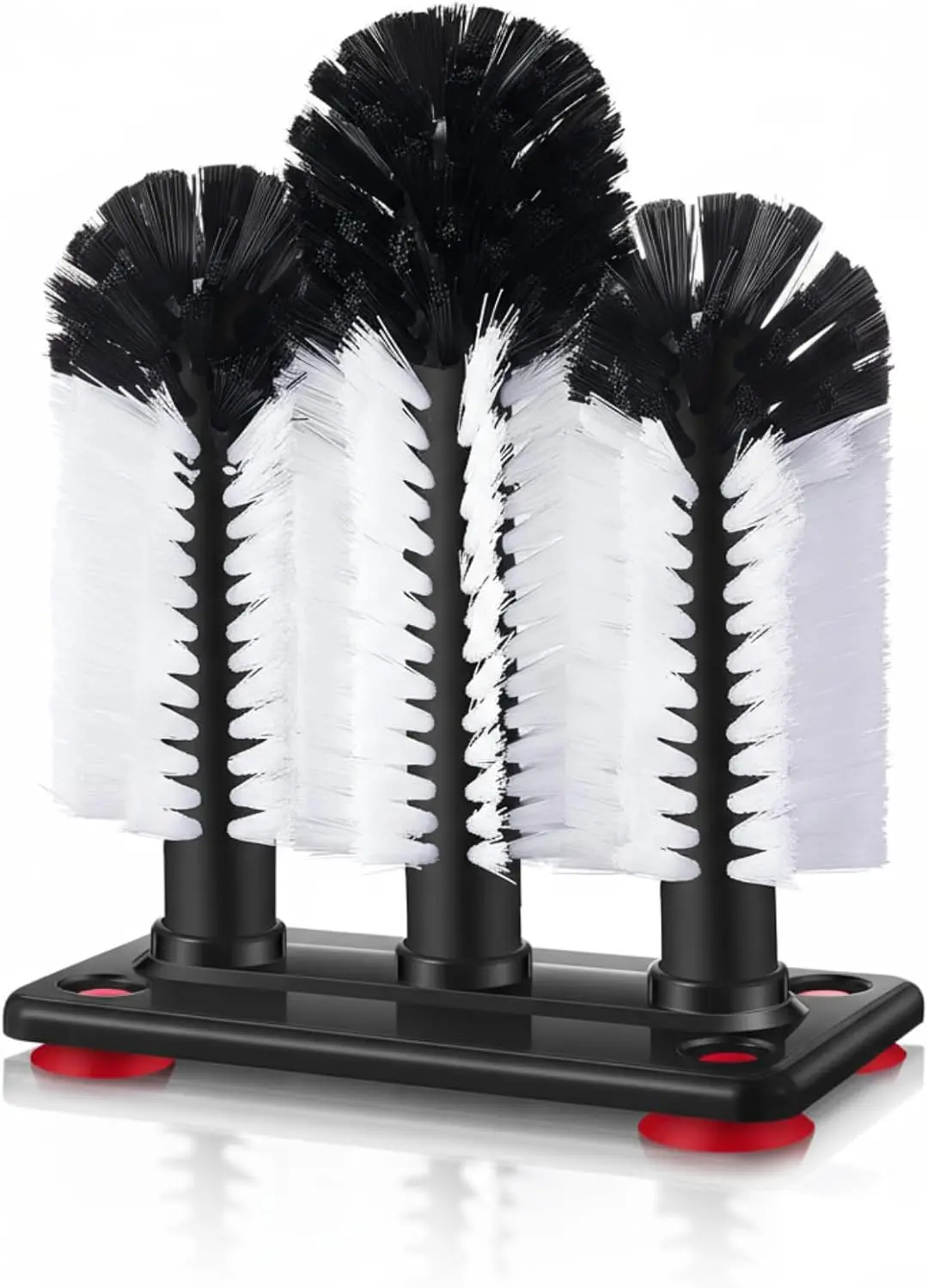 Wine Beer Images - 3-Head Cup Washer Brush with Suction