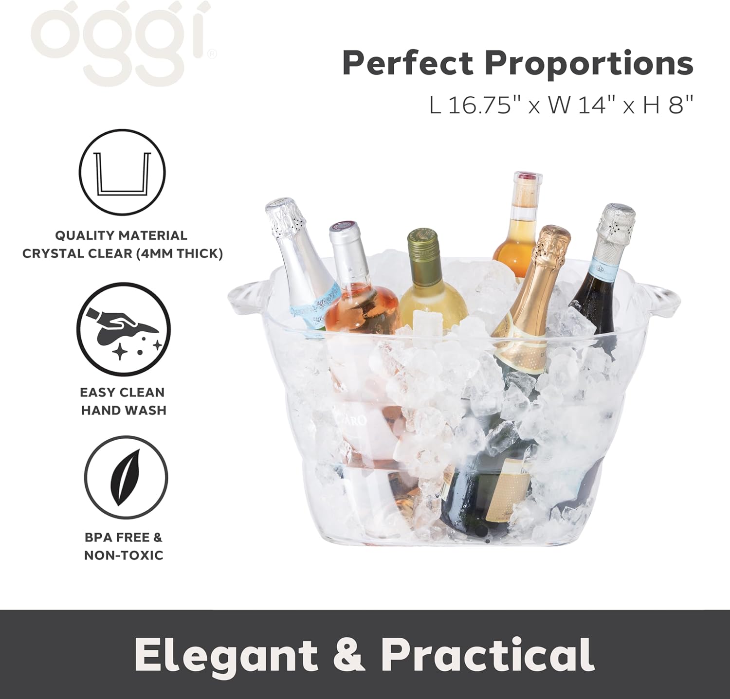 Clear Acrylic Party Tub with H - مراجعة Wine Beer Images وسعره