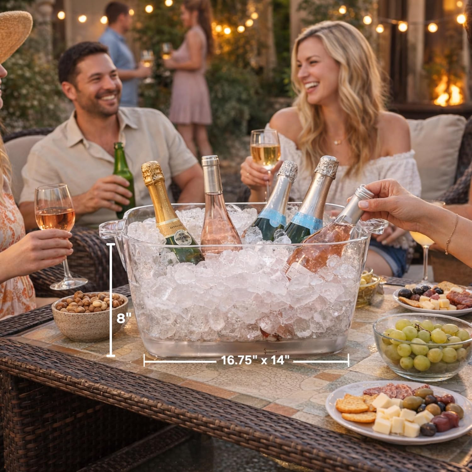Clear Acrylic Party Tub with H - مراجعة Wine Beer Images وسعره