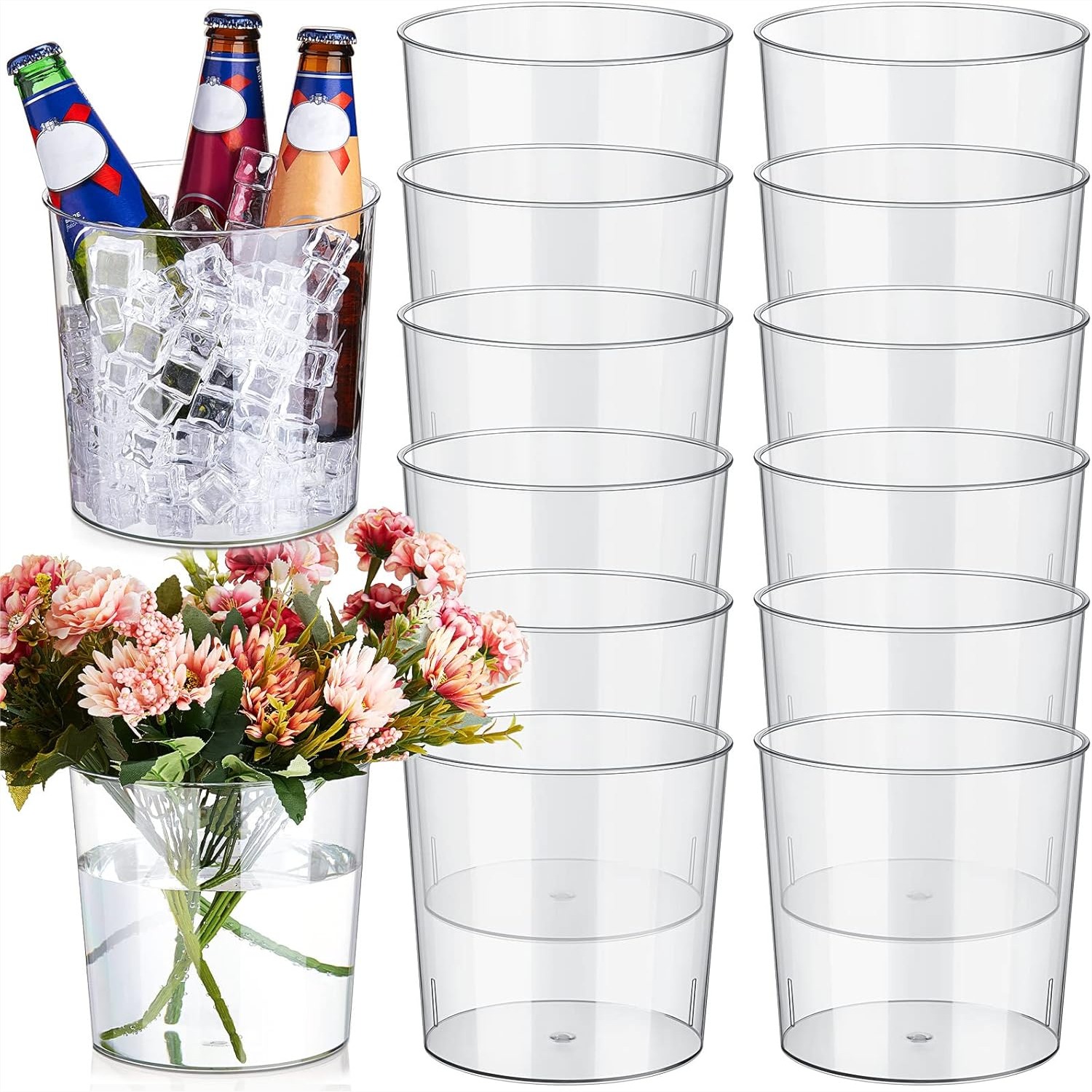 12 Clear Plastic Ice Buckets 6 - مراجعة Wine Beer Images وسعره