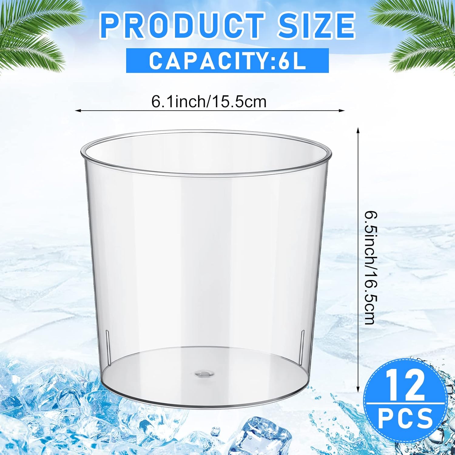 12 Clear Plastic Ice Buckets 6 - مراجعة Wine Beer Images وسعره
