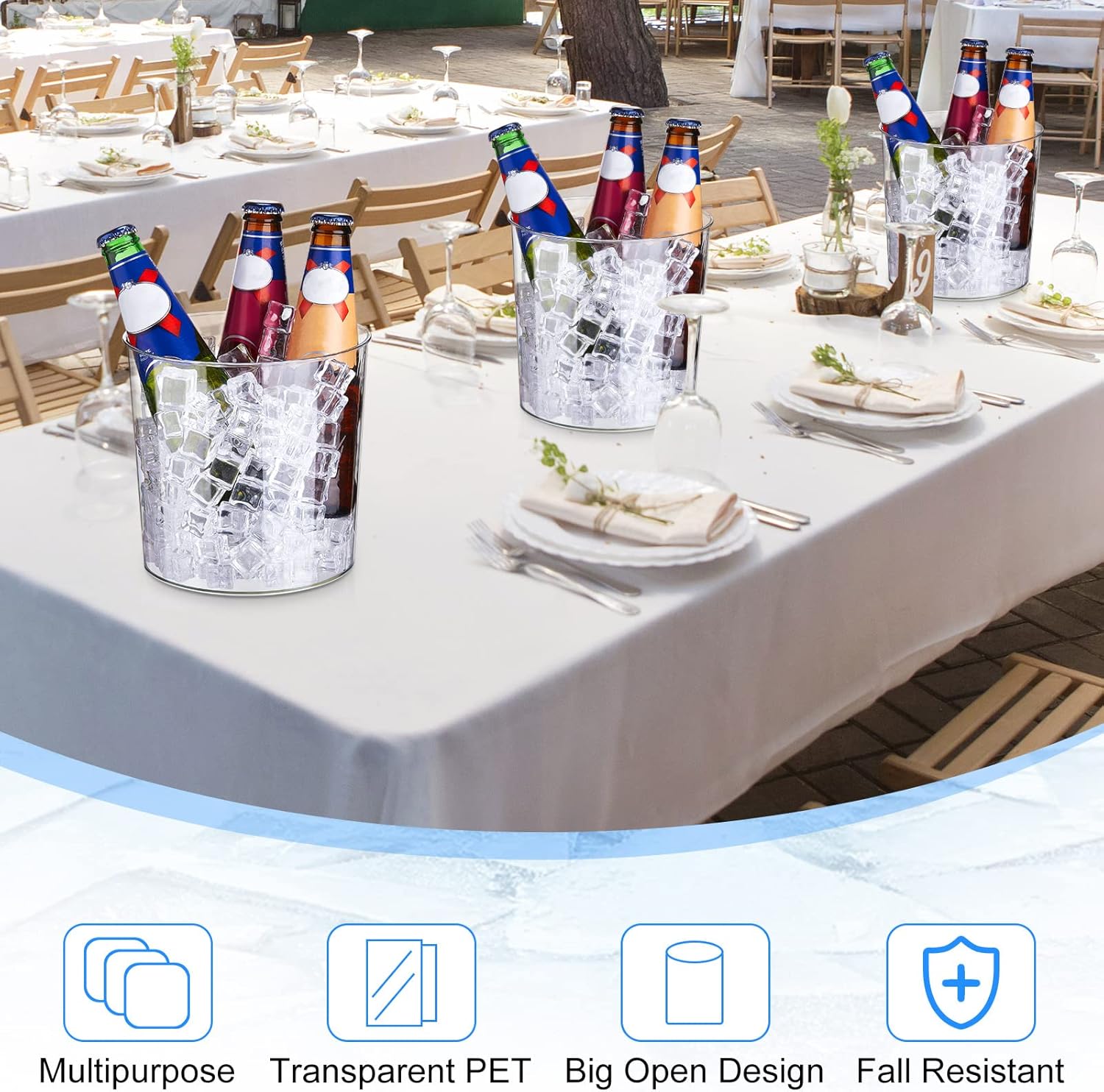 12 Clear Plastic Ice Buckets 6 - مراجعة Wine Beer Images وسعره