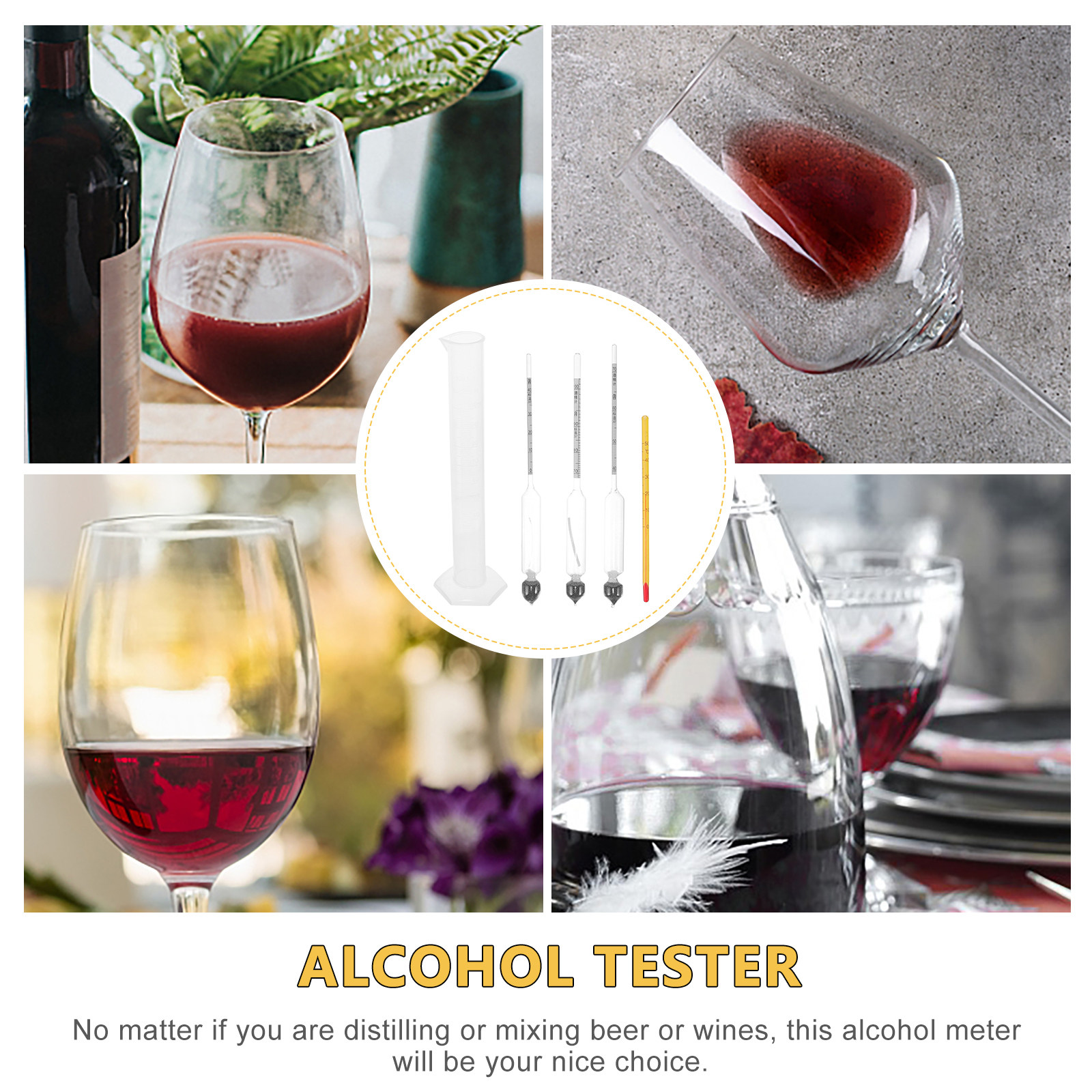 1 Set Alcohol Hydrometer Glass - مراجعة Wine Beer Percentage وسعره