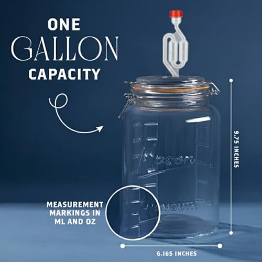 2-Pack 1-Gallon Mason Glass Fe - مراجعة Wine Beer And Mead وسعره