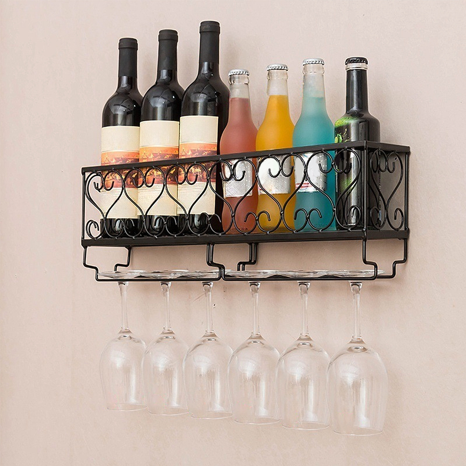 1Pcs Wall Mount Wine Bottle Ra - مراجعة Wine Rack Wall Mount وسعره
