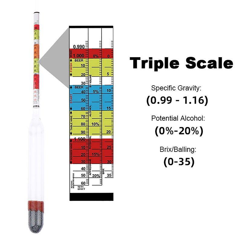 Triple Scale Hydrometer Self B - مراجعة Wine Beer And Mead وسعره