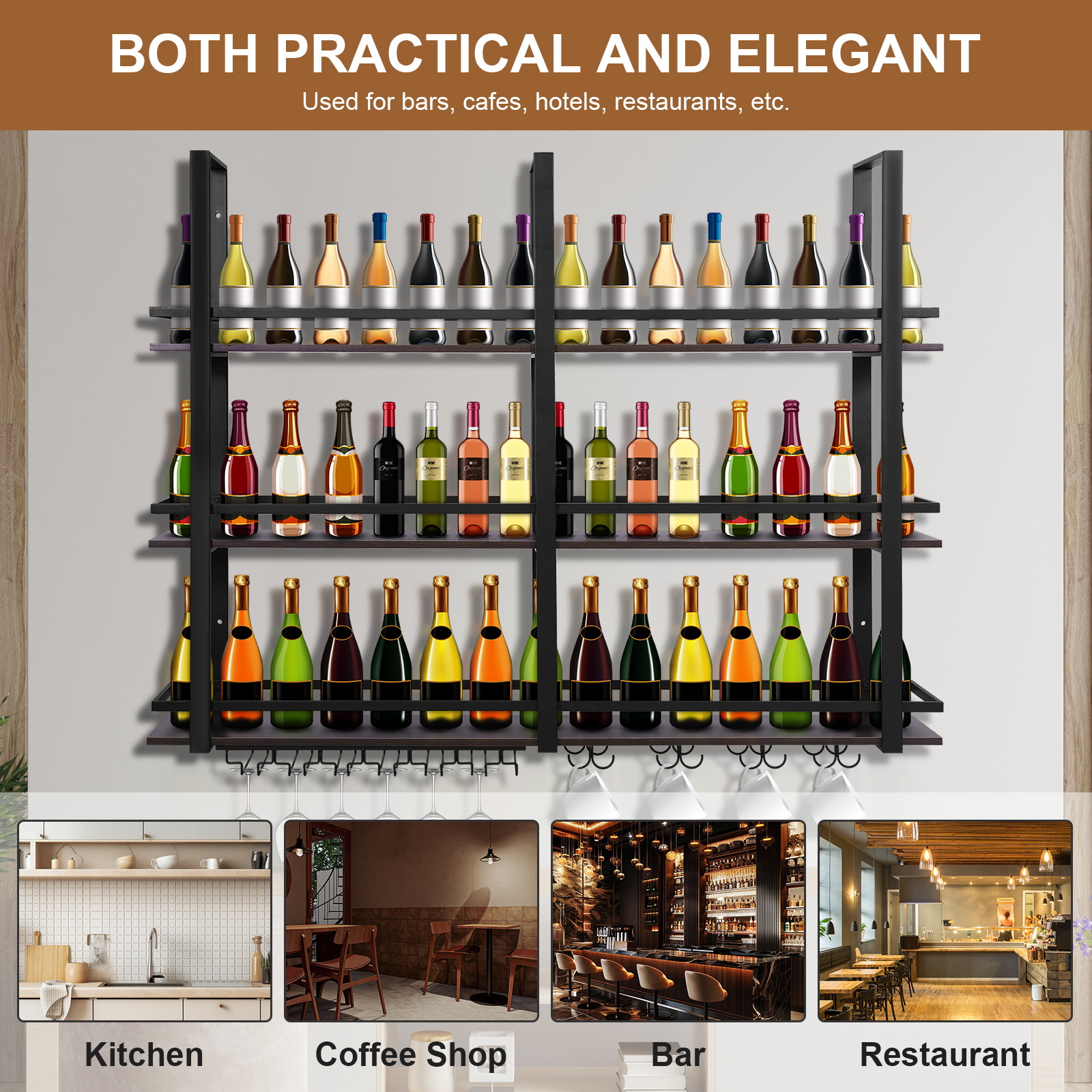 Wall Mounted Wine Rack with Gl - مراجعة Wine Rack Wall Mount وسعره