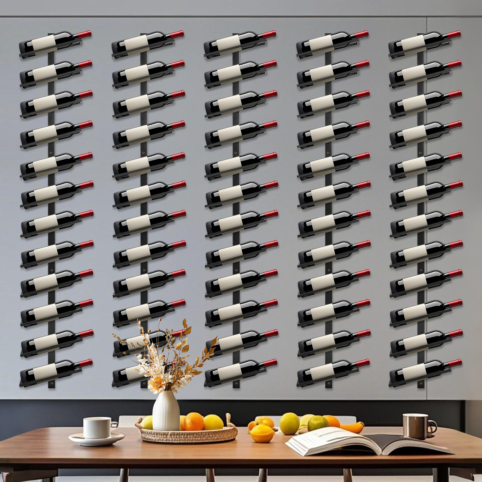 5 Pack Metal Storage Rack Hold - مراجعة Wine Rack Wall Mount وسعره