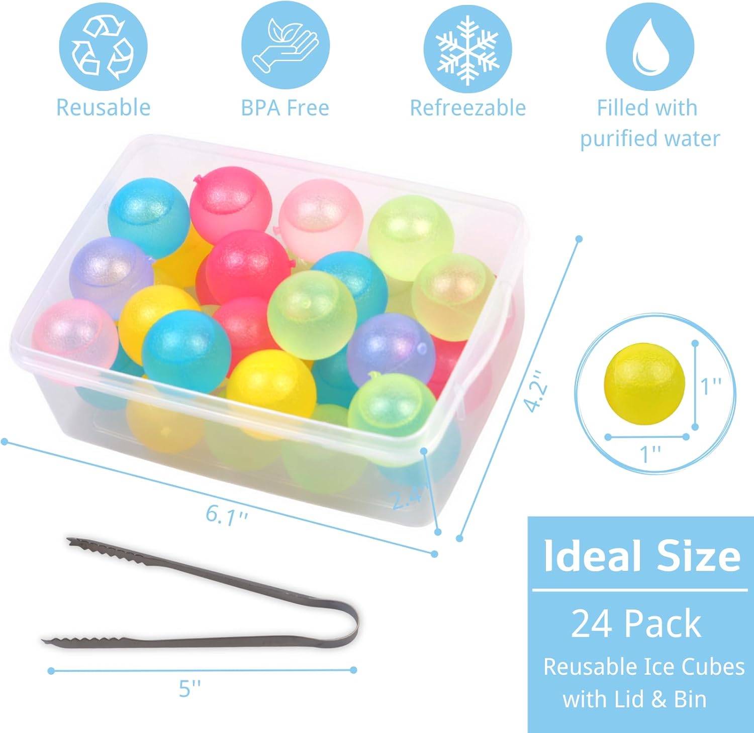 24 Pack Reusable Ice Cubes wit - مراجعة Wine Beer Images وسعره