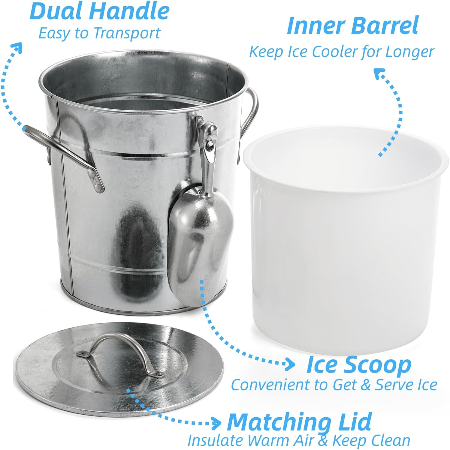 Insulated Ice Bucket with Lid  - مراجعة Wine Beer Images وسعره