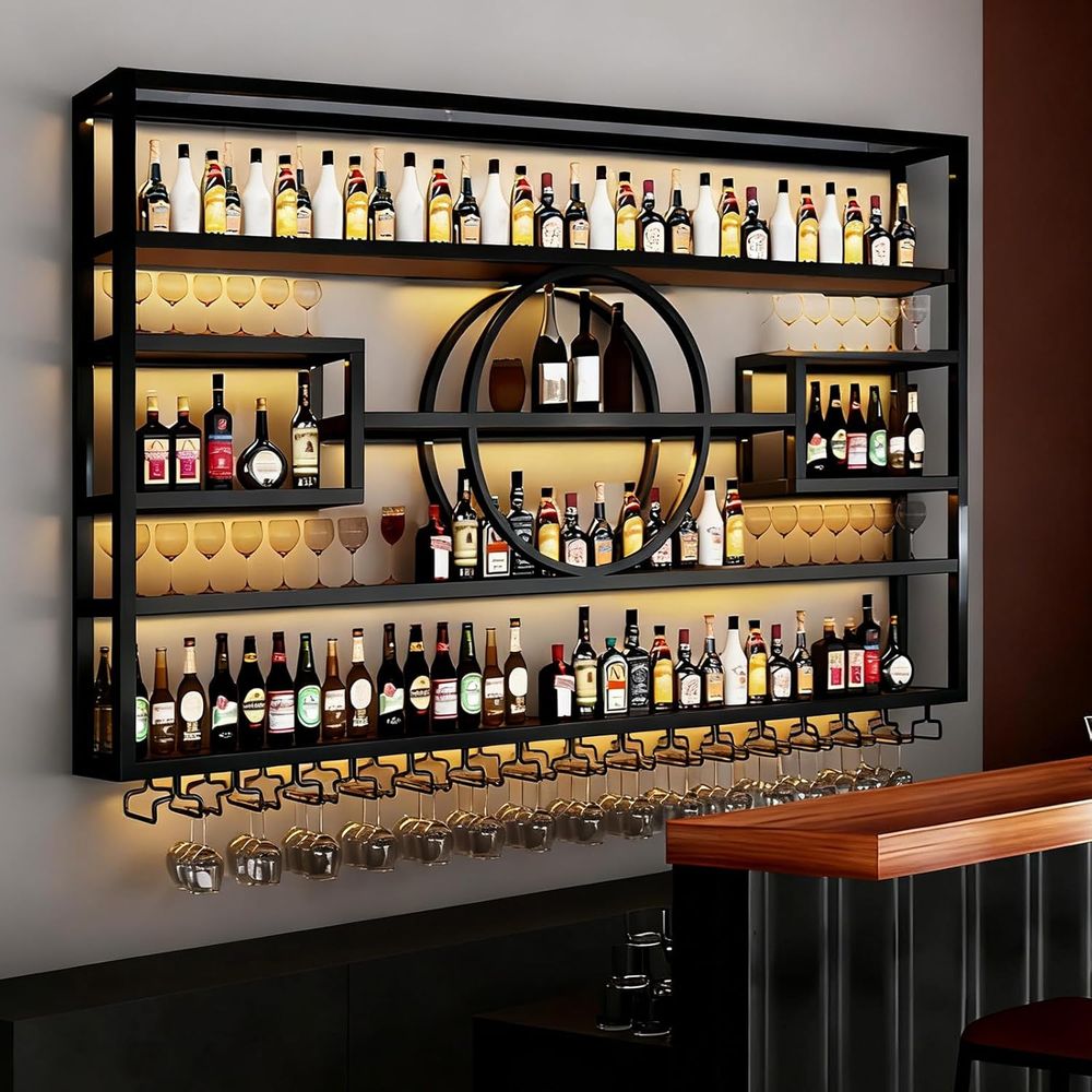 4-Tier Wall-Mounted Wine Rack  - مراجعة Wine Rack Wall Mount وسعره