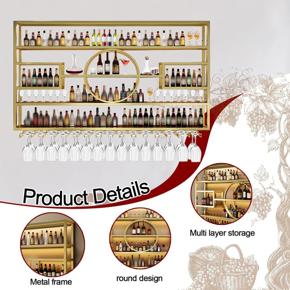 4-Tier Wall-Mounted Wine Rack  - مراجعة Wine Rack Wall Mount وسعره