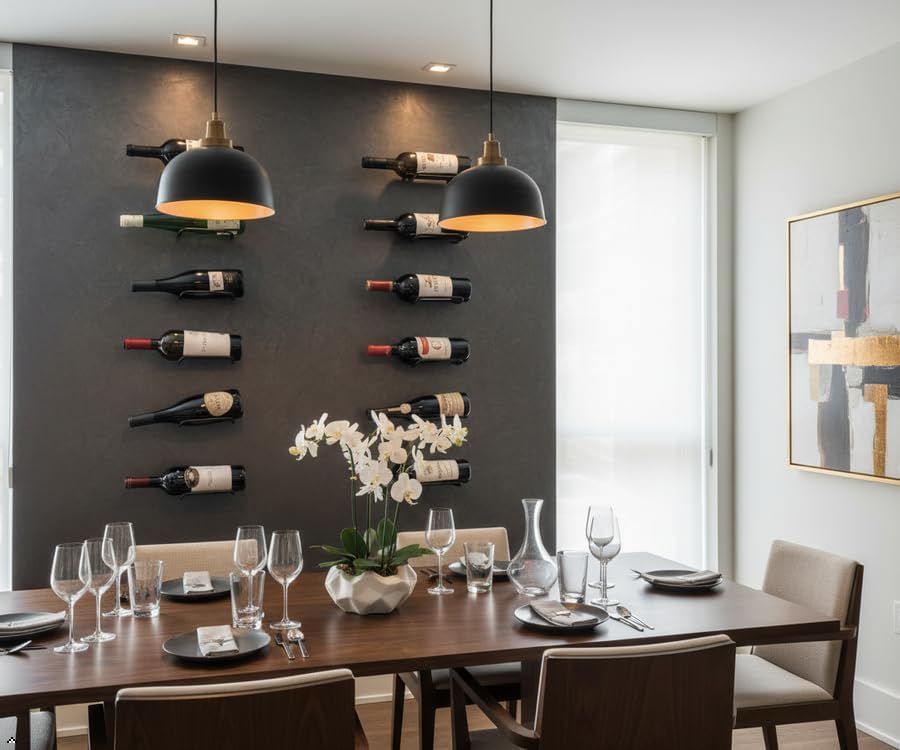 Wall Mount Iron Wine Bottle Ho - مراجعة Wine Rack Wall Mount وسعره