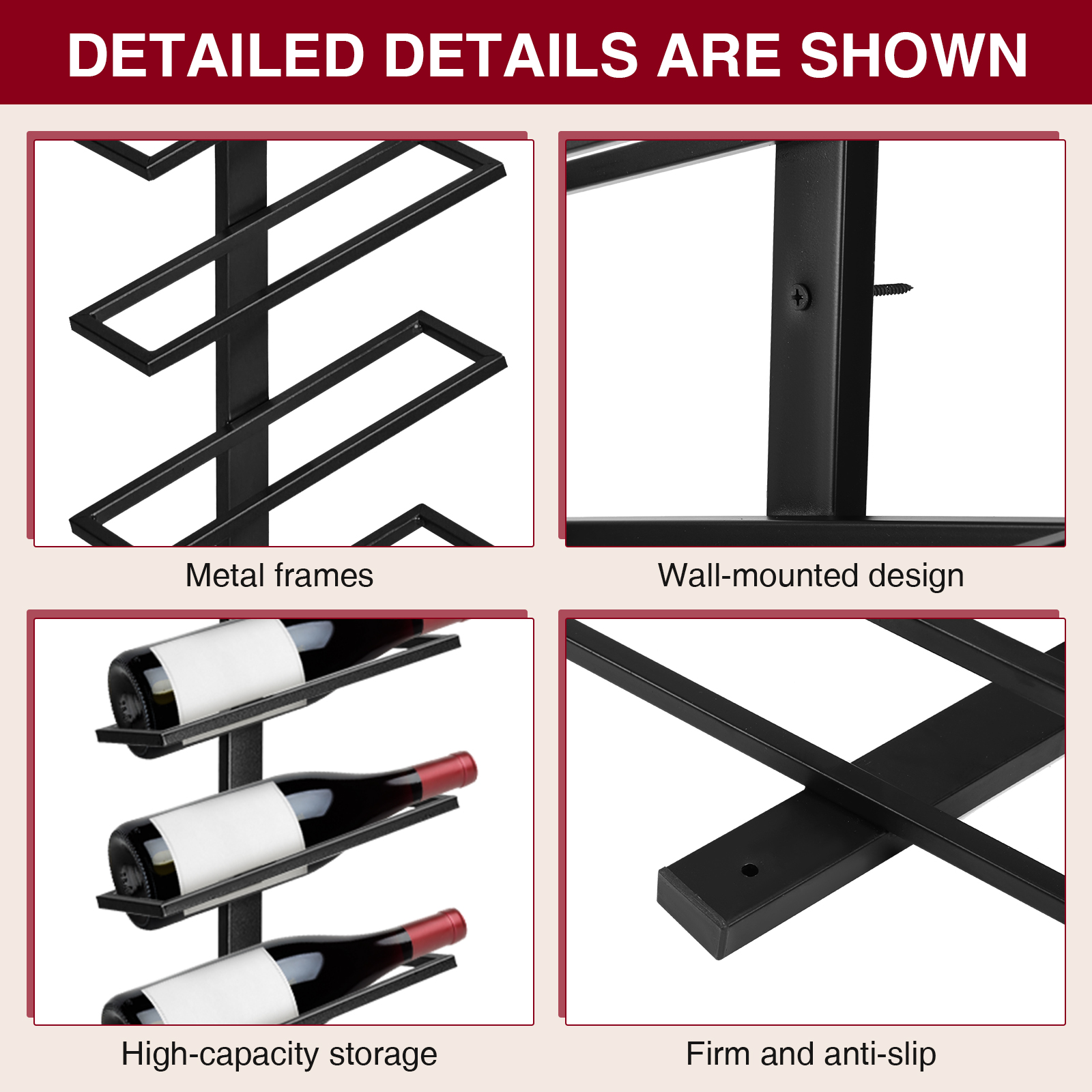 5 Pack Wine Bottle Display Hol - مراجعة Wine Rack Wall Mount وسعره
