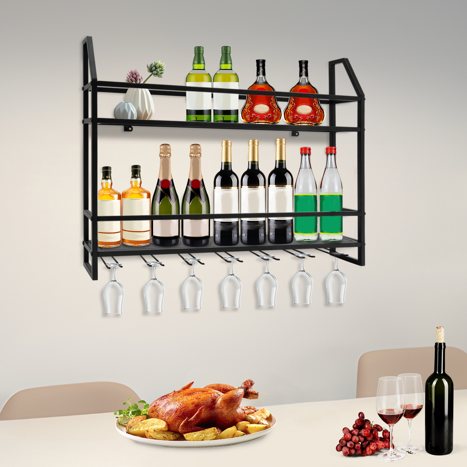 Double-layer Wine Rack Wall-Mo - مراجعة Wine Rack Wall Mount وسعره