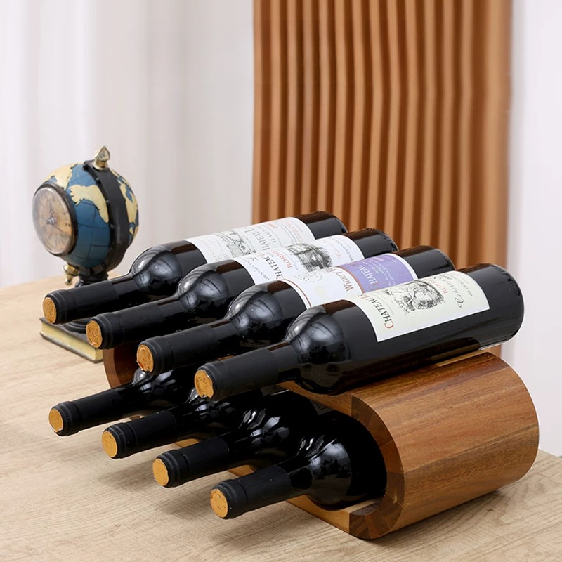 Wooden Double-layer Red Wine D - مراجعة Wine Rack Wall Mount وسعره