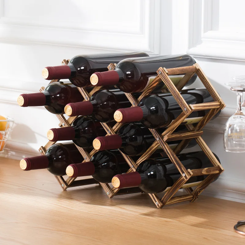 Wooden Double-layer Red Wine D - مراجعة Wine Rack Wall Mount وسعره