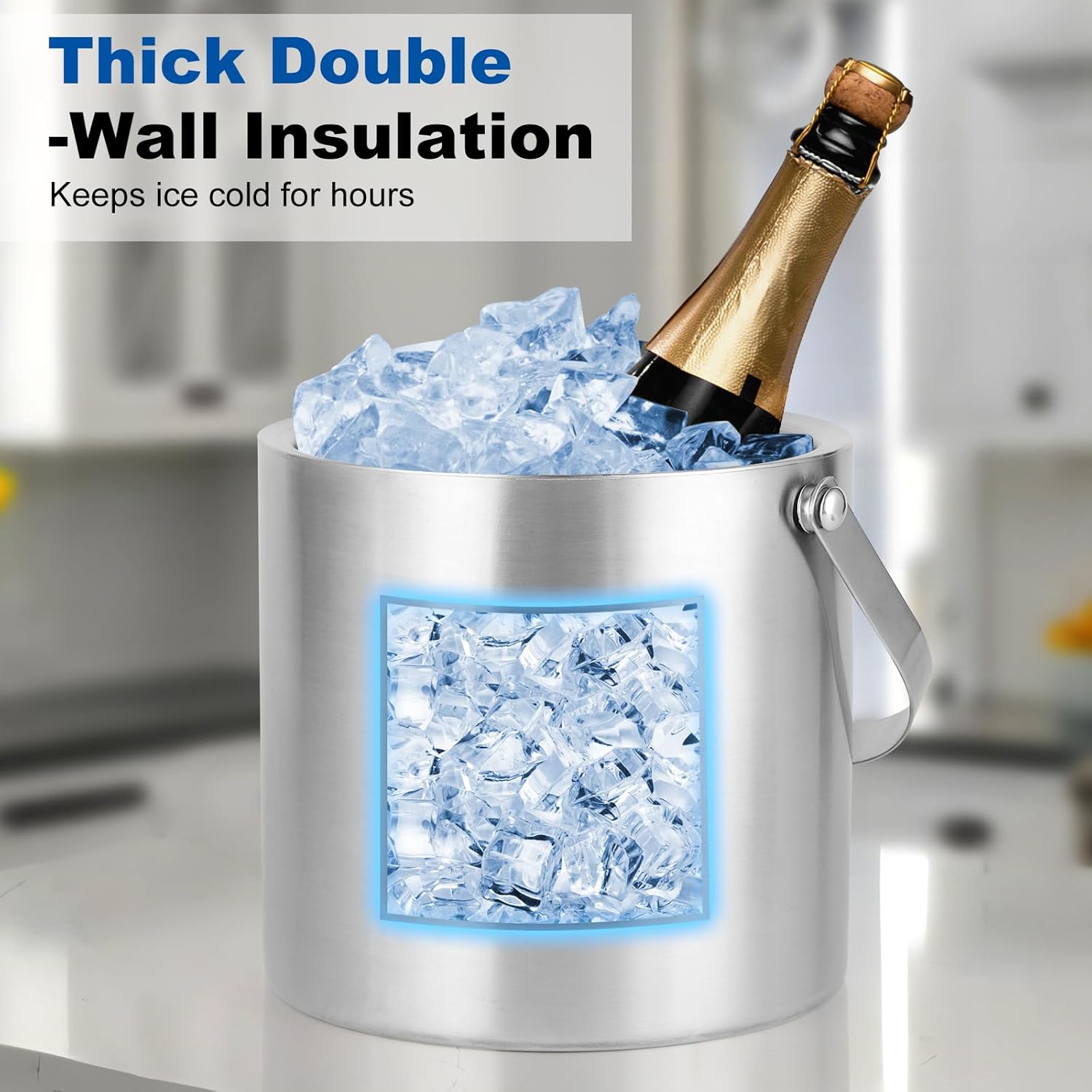 3L Stainless Steel Ice Bucket, - مراجعة Wine Beer Images وسعره