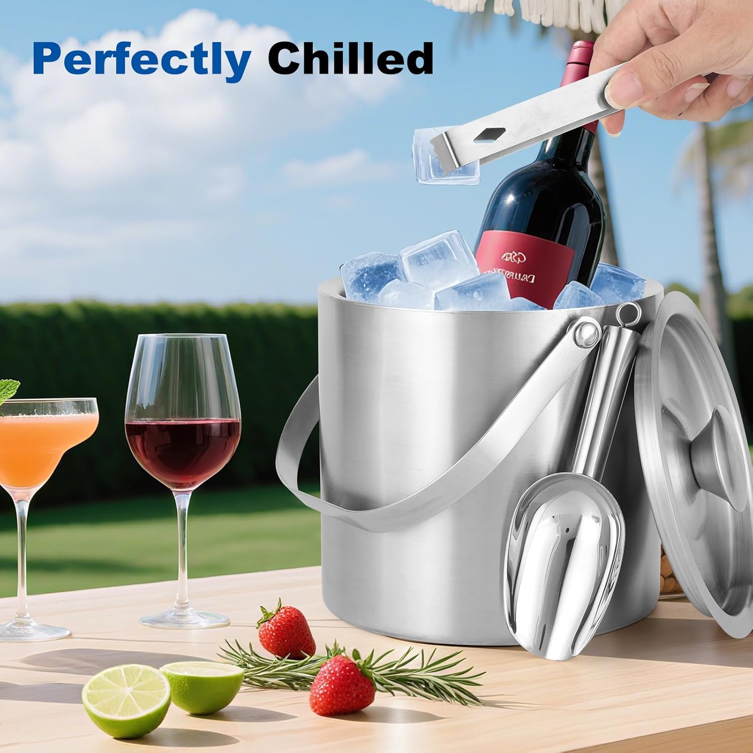 3L Stainless Steel Ice Bucket, - مراجعة Wine Beer Images وسعره