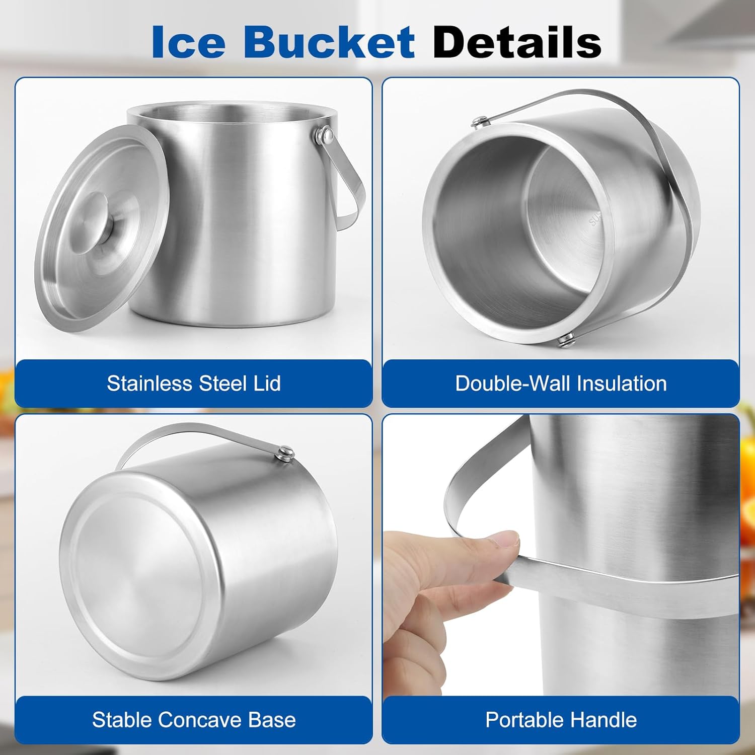 3L Stainless Steel Ice Bucket, - مراجعة Wine Beer Images وسعره