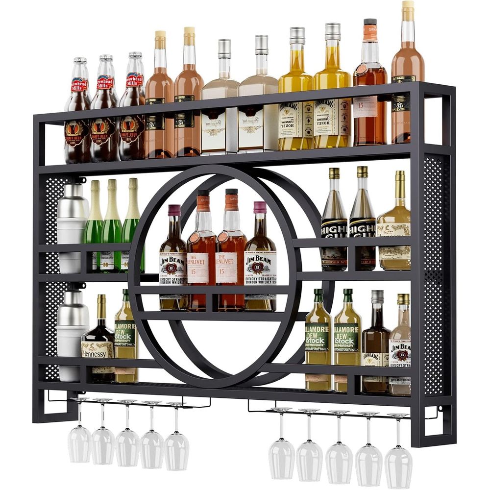 3-Tiers 39in Wine Rack Wall Mo - مراجعة Wine Rack Wall Mount وسعره