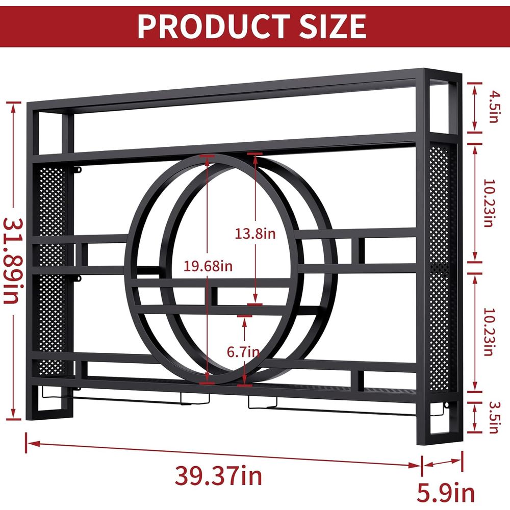 3-Tiers 39in Wine Rack Wall Mo - مراجعة Wine Rack Wall Mount وسعره