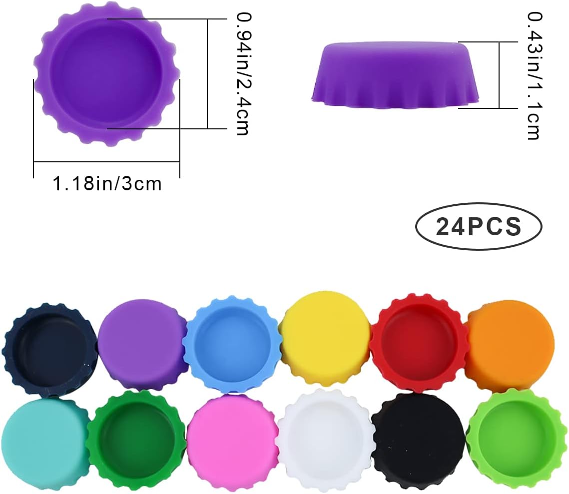 24 PCS Silicone Rubber Bottle  - مراجعة Wine Beer Images وسعره