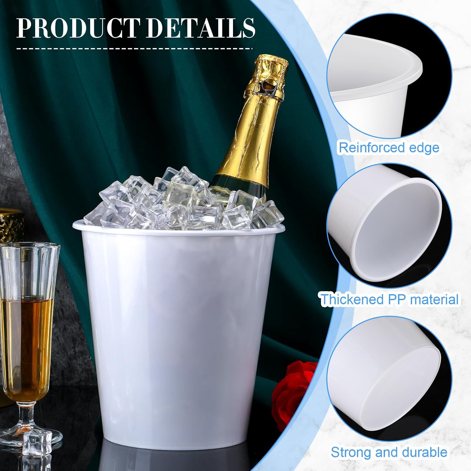 24 Plastic Ice Buckets for Par - مراجعة Wine Beer Images وسعره
