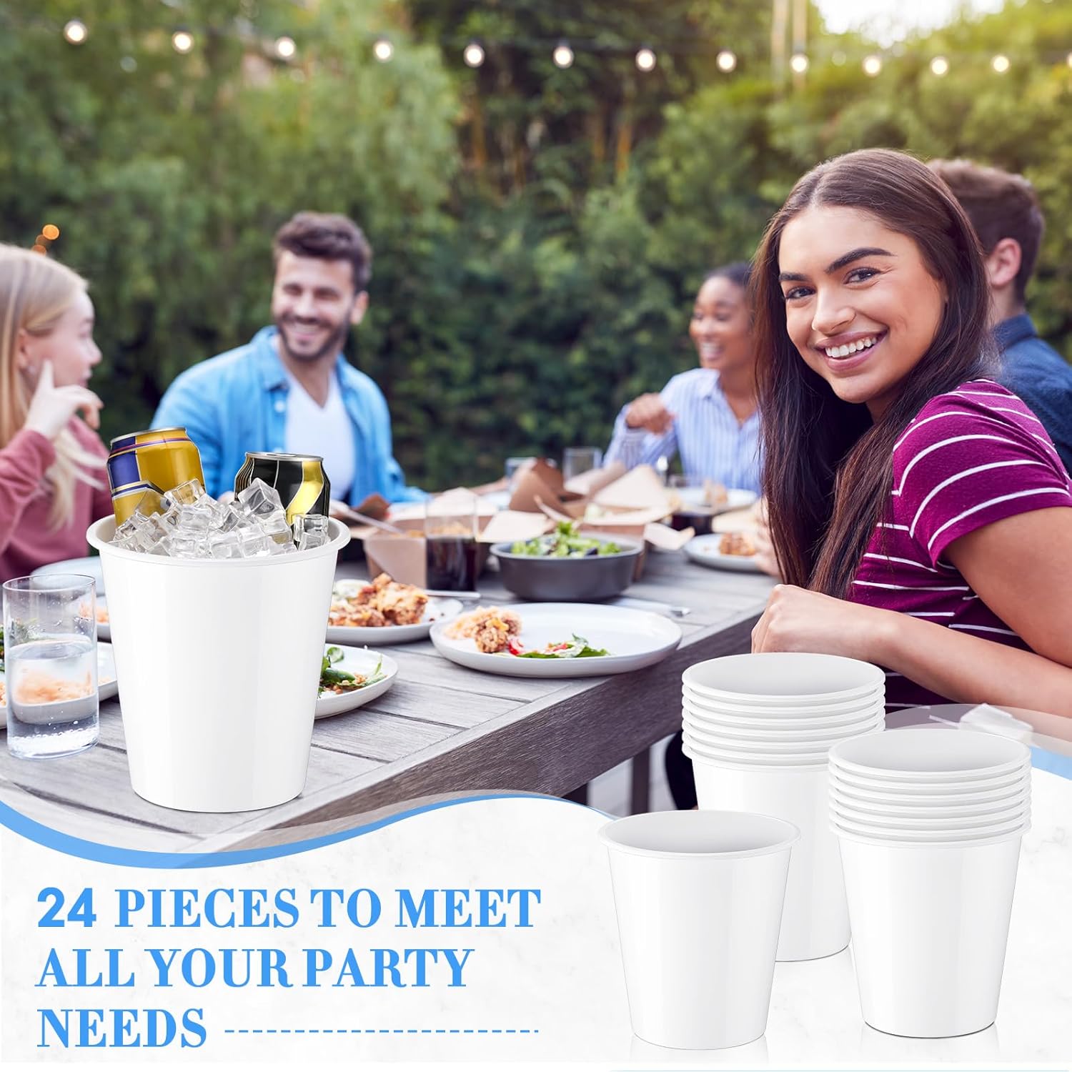 24 Plastic Ice Buckets for Par - مراجعة Wine Beer Images وسعره