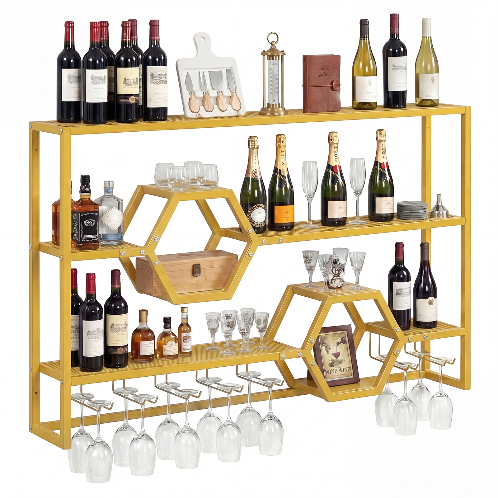Wall Mounted Wine Rack 47” Lar - مراجعة Wine Rack Wall Mount وسعره