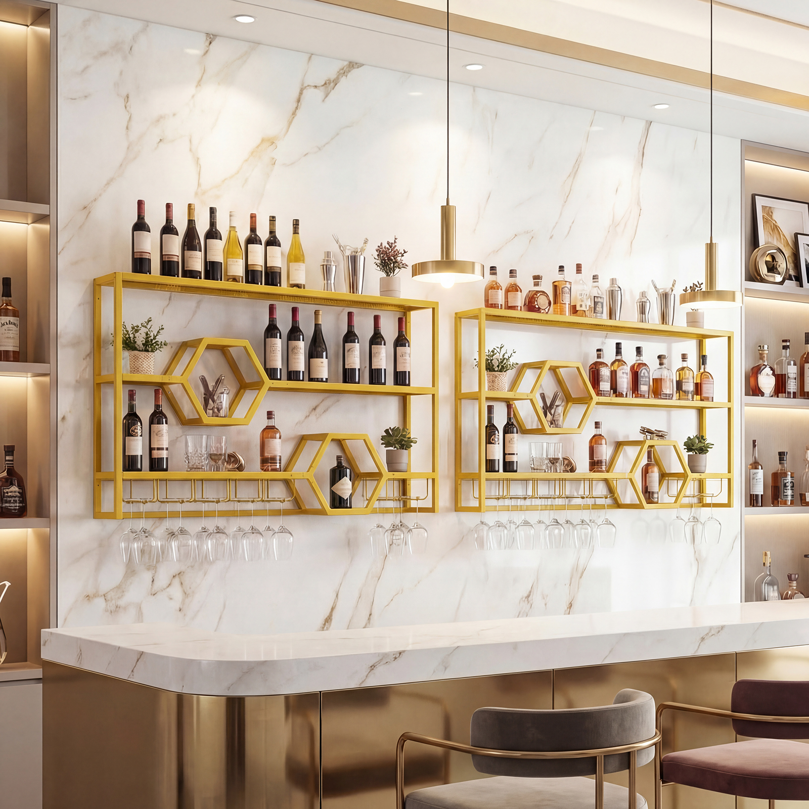 Wall Mounted Wine Rack 47” Lar - مراجعة Wine Rack Wall Mount وسعره