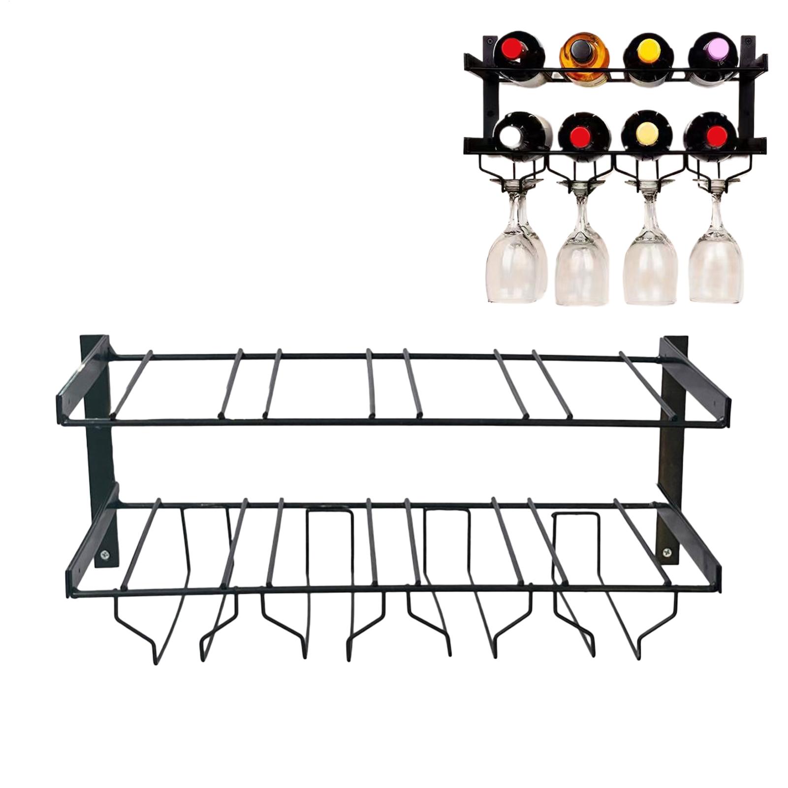 Wall Mounted Wine Rack Double- - مراجعة Wine Rack Wall Mount وسعره